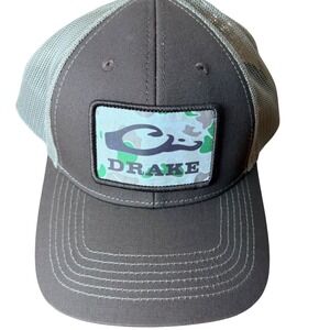Drake Waterfowl Mens Old School Patch Mesh Back Trucker Hat Brown DH4126-DAB NEW